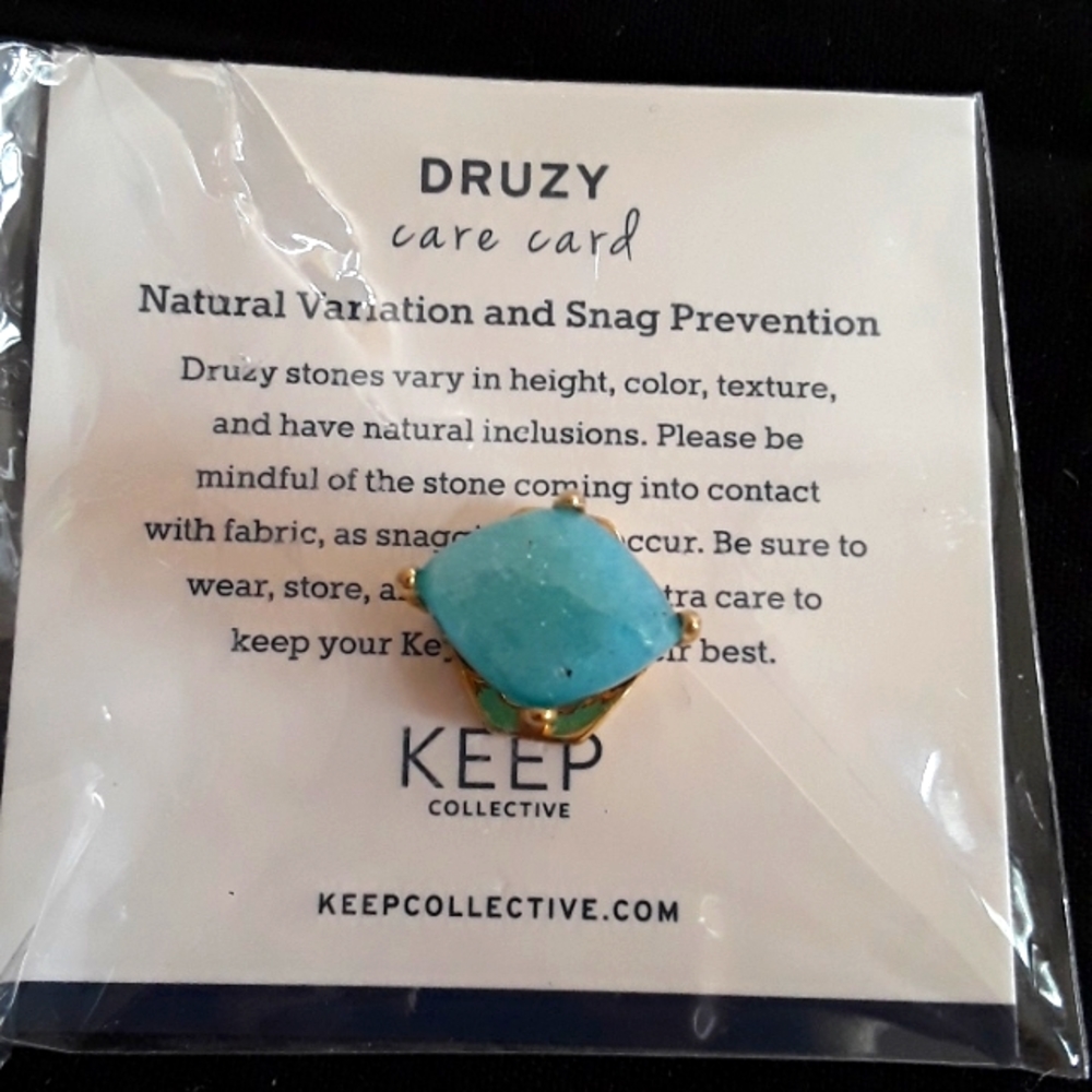 KEEP Collective diamond Druzy in turquoise NEW IN ORIGINAL PACKAGING